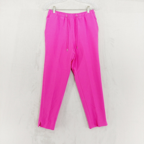 NEW French Connection Bright Pink Drawstring Athleisure Casual Pants P4706 - Picture 1 of 8